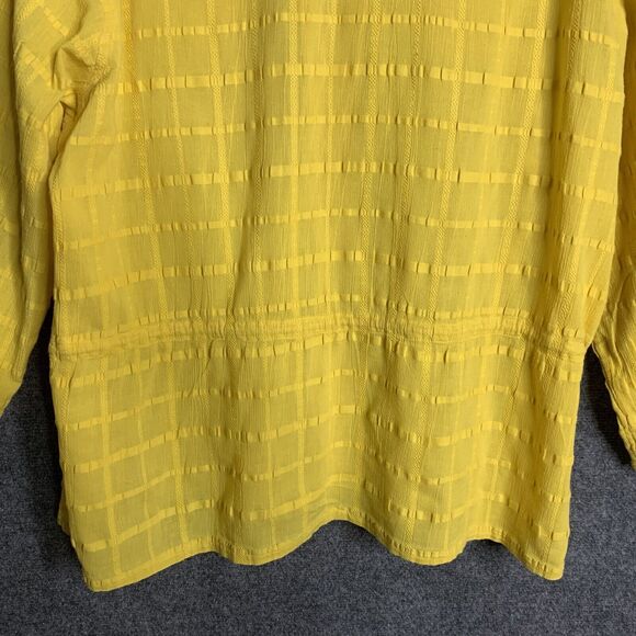 Jones New York Signature Women 2X Golden Yellow Shacket Button Up Corded Waist - Picture 11 of 14